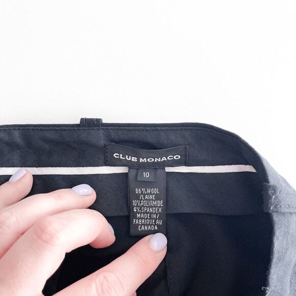 Club Monaco Women's Wool Blend Wide Leg Pants Classic Black Size 10 - Picture 4 of 9